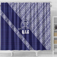 Tonga Queen Salote College Shower Curtain 100 Years Anniversary Navy Color LT05 - Polynesian Pride