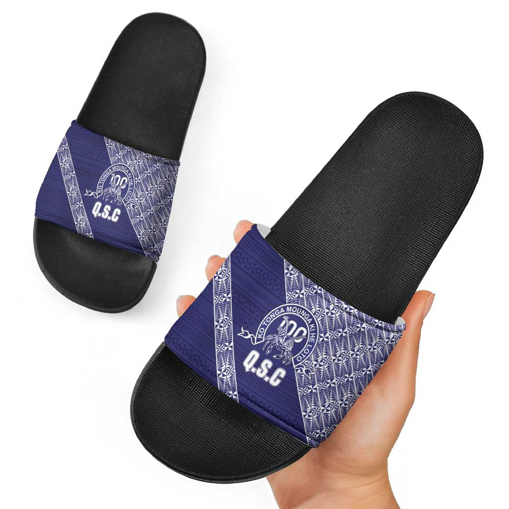 Tonga Queen Salote College Slide Sandals 100 Years Anniversary Navy Color