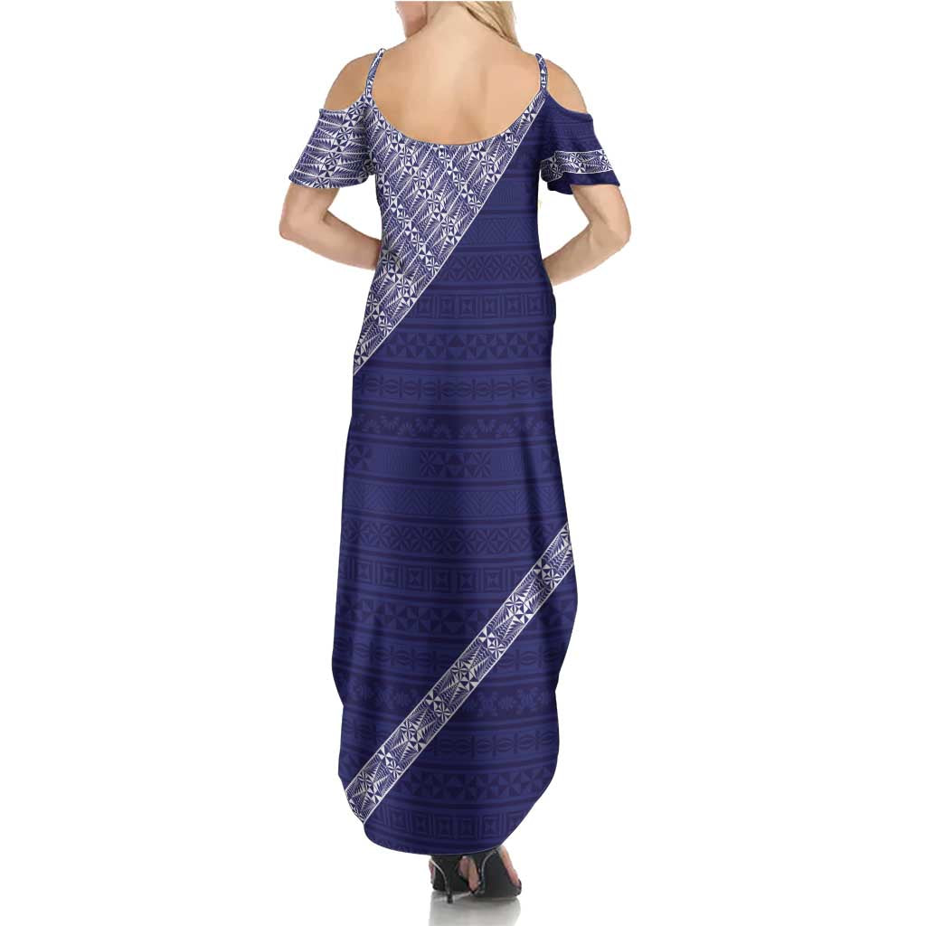 Tonga Queen Salote College Summer Maxi Dress 100 Years Anniversary Navy Color
