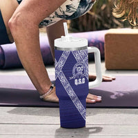 Tonga Queen Salote College Tumbler With Handle 100 Years Anniversary Navy Color