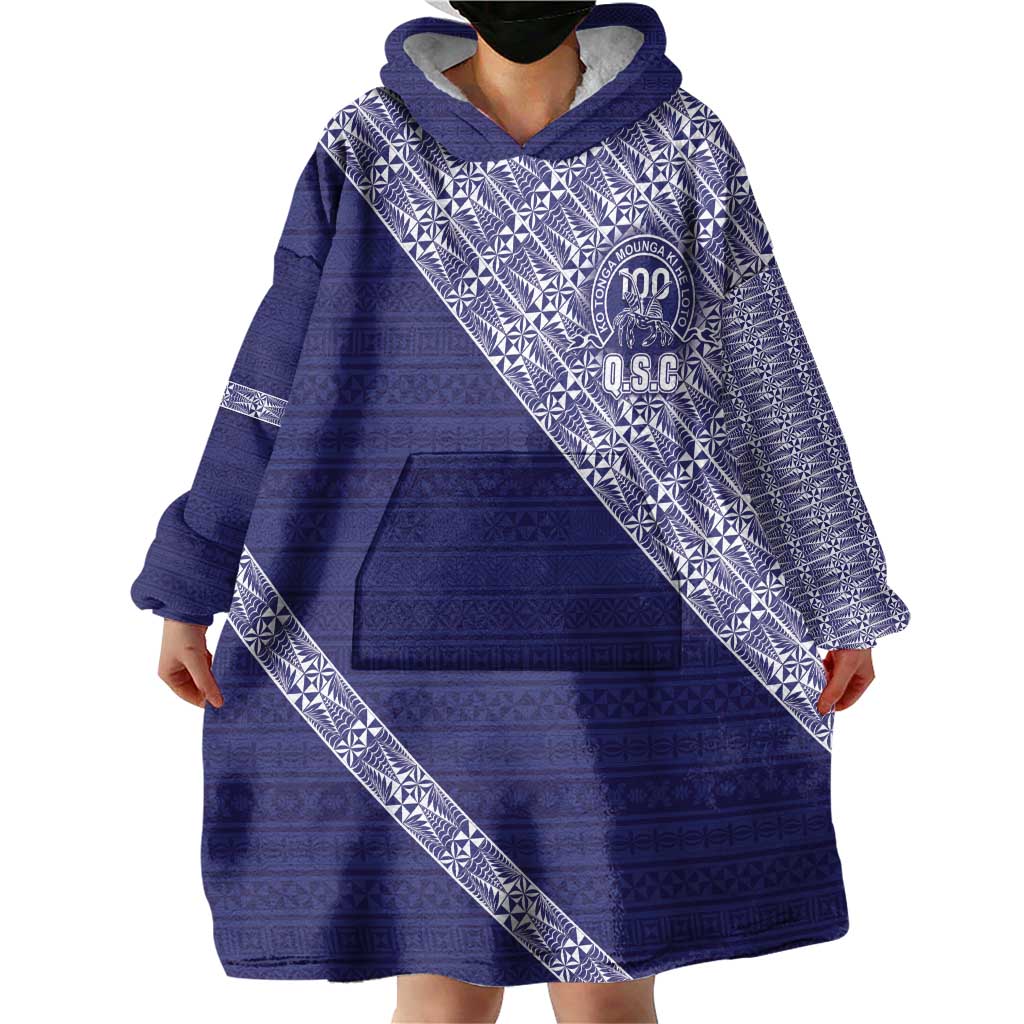 Tonga Queen Salote College Wearable Blanket Hoodie 100 Years Anniversary Navy Color LT05 - Polynesian Pride