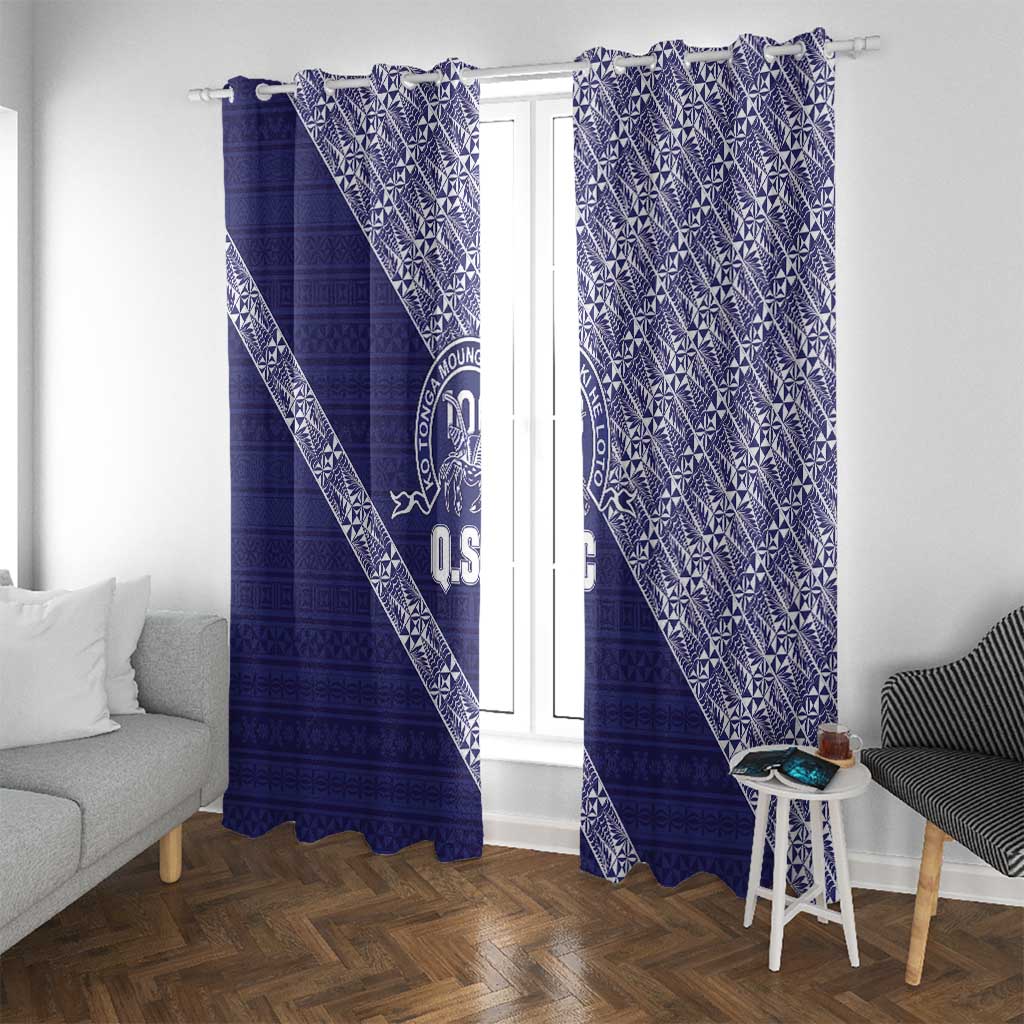 Tonga Queen Salote College Window Curtain 100 Years Anniversary Navy Color LT05 With Grommets Navy - Polynesian Pride