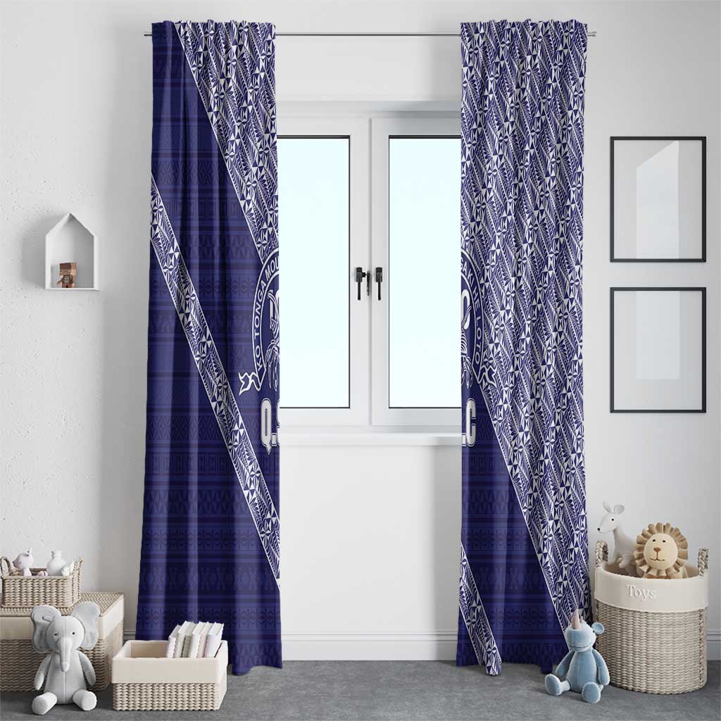 Tonga Queen Salote College Window Curtain 100 Years Anniversary Navy Color LT05 - Polynesian Pride