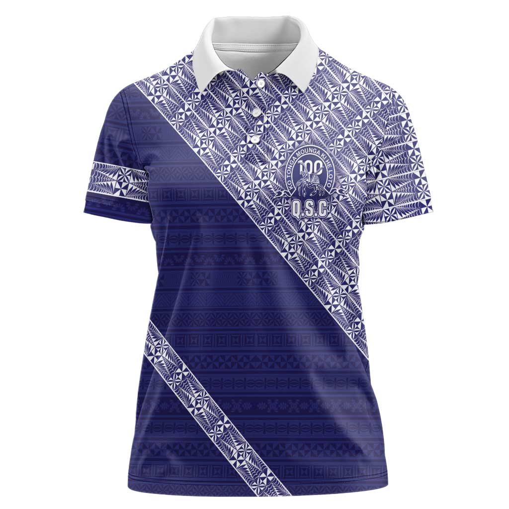 Tonga Queen Salote College Women Polo Shirt 100 Years Anniversary Navy Color