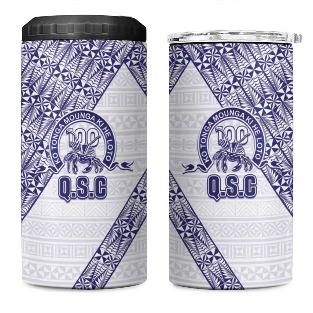 Tonga Queen Salote College 4 in 1 Can Cooler Tumbler 100 Years Anniversary White Color LT05 One Size: 16 oz White - Polynesian Pride