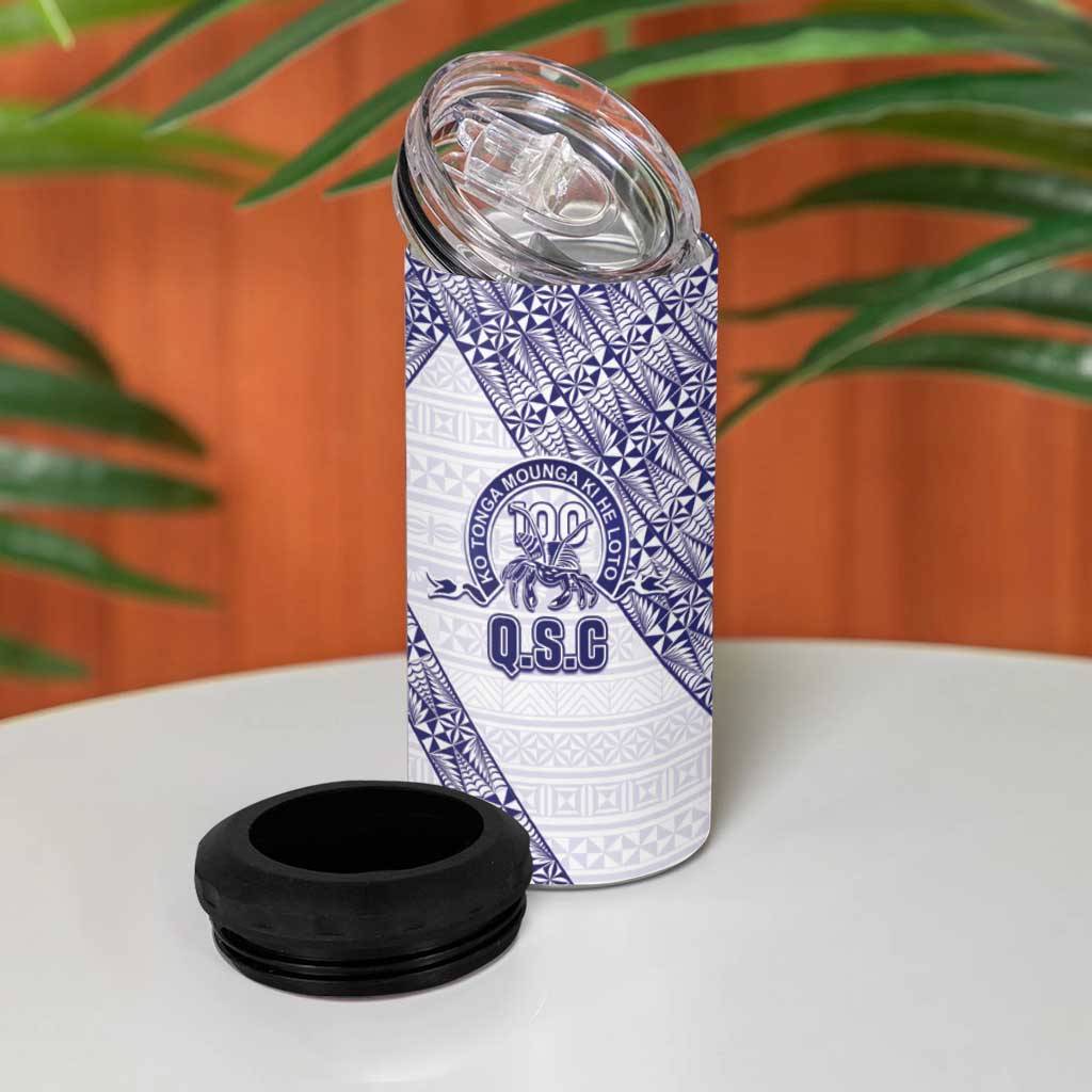 Tonga Queen Salote College 4 in 1 Can Cooler Tumbler 100 Years Anniversary White Color LT05 - Polynesian Pride
