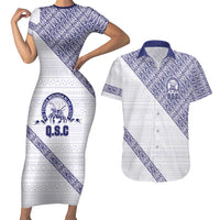 Tonga Queen Salote College Couples Matching Short Sleeve Bodycon Dress and Hawaiian Shirt 100 Years Anniversary White Color