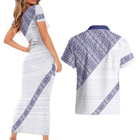 Tonga Queen Salote College Couples Matching Short Sleeve Bodycon Dress and Hawaiian Shirt 100 Years Anniversary White Color