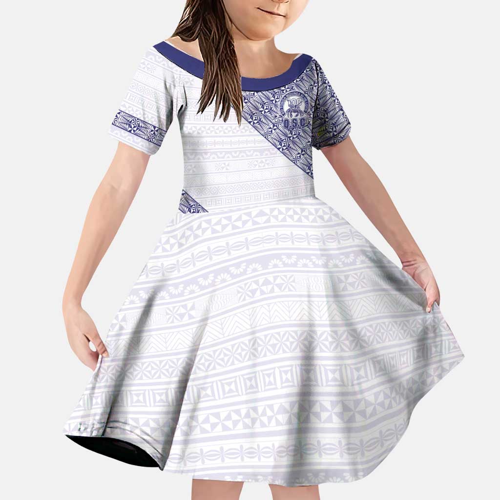 Tonga Queen Salote College Family Matching Puletasi and Hawaiian Shirt 100 Years Anniversary White Color