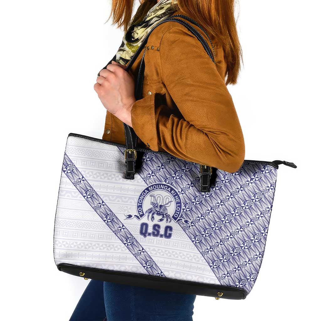 Tonga Queen Salote College Leather Tote Bag 100 Years Anniversary White Color LT05 White - Polynesian Pride