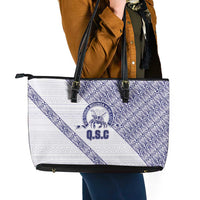 Tonga Queen Salote College Leather Tote Bag 100 Years Anniversary White Color LT05 - Polynesian Pride