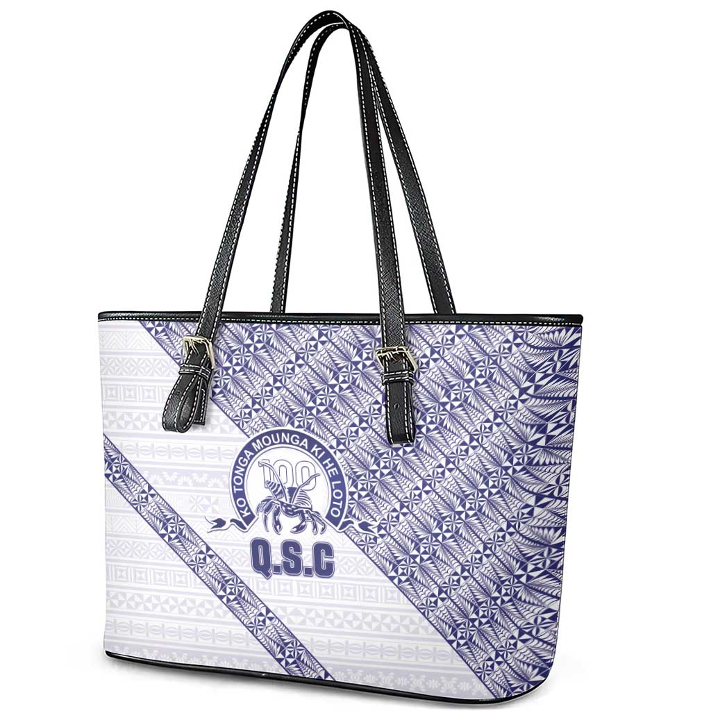 Tonga Queen Salote College Leather Tote Bag 100 Years Anniversary White Color LT05 - Polynesian Pride