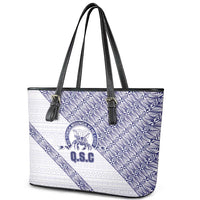 Tonga Queen Salote College Leather Tote Bag 100 Years Anniversary White Color LT05 - Polynesian Pride