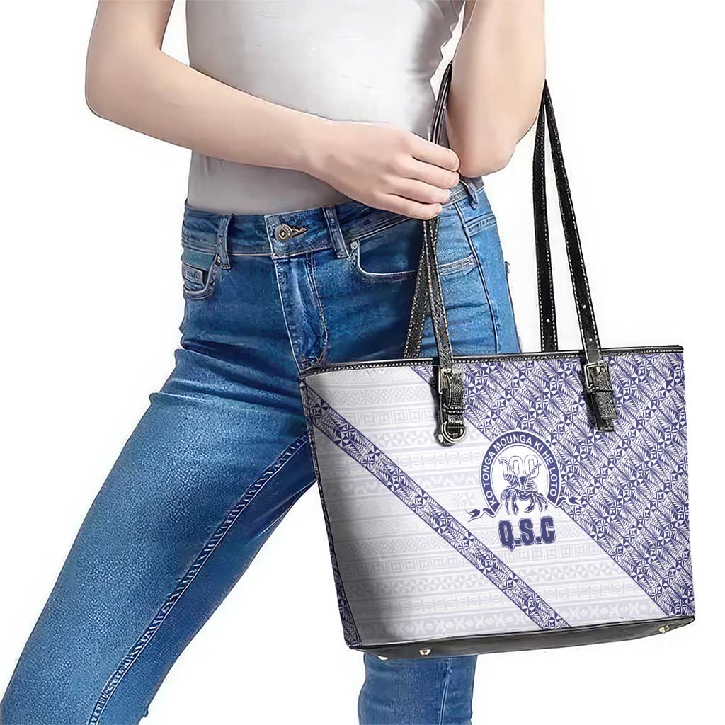 Tonga Queen Salote College Leather Tote Bag 100 Years Anniversary White Color LT05 - Polynesian Pride