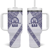 Tonga Queen Salote College Tumbler With Handle 100 Years Anniversary White Color LT05 One Size: 40 oz White - Polynesian Pride