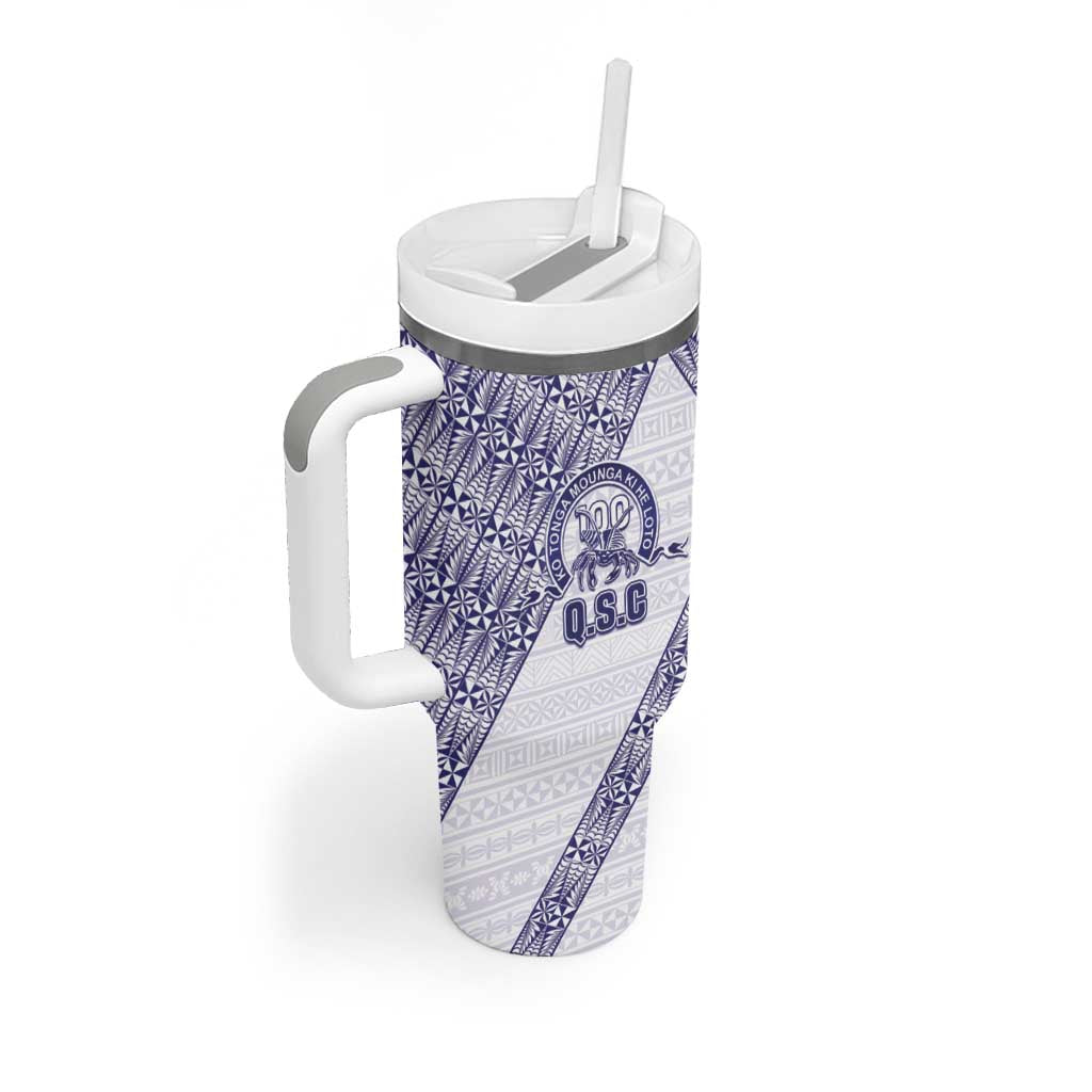 Tonga Queen Salote College Tumbler With Handle 100 Years Anniversary White Color LT05 - Polynesian Pride