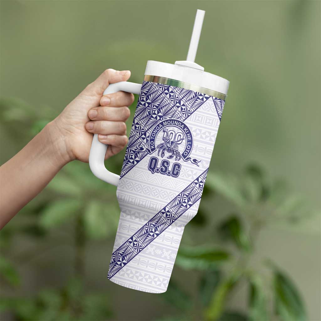 Tonga Queen Salote College Tumbler With Handle 100 Years Anniversary White Color LT05 - Polynesian Pride