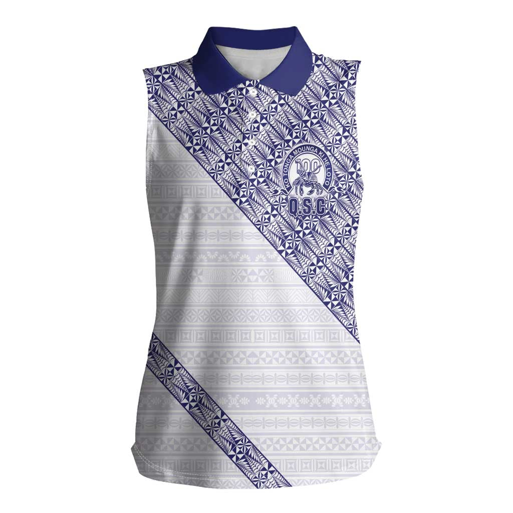 Tonga Queen Salote College Women Sleeveless Polo Shirt 100 Years Anniversary White Color