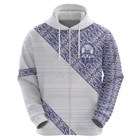 Tonga Queen Salote College Zip Hoodie 100 Years Anniversary White Color
