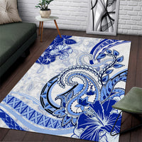 Polynesia Paisley Area Rug Mix Navy Polynesian Pattern