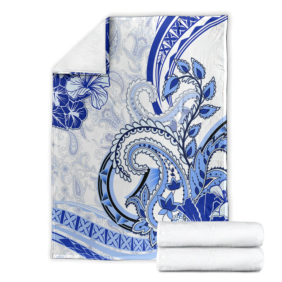 Polynesia Paisley Blanket Mix Navy Polynesian Pattern