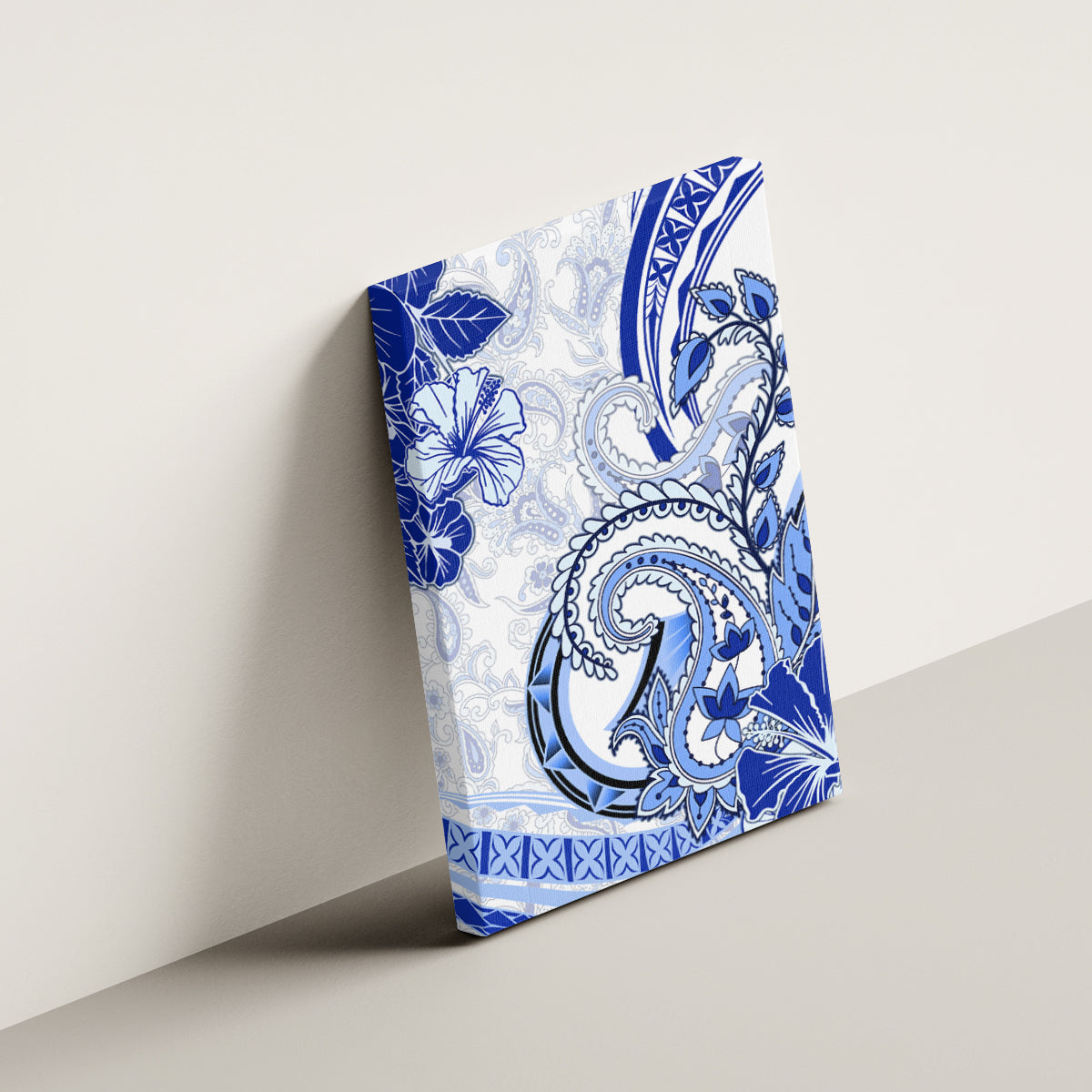 Polynesia Paisley Canvas Wall Art Mix Navy Polynesian Pattern