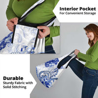 Polynesia Paisley Grocery Bag Mix Navy Polynesian Pattern