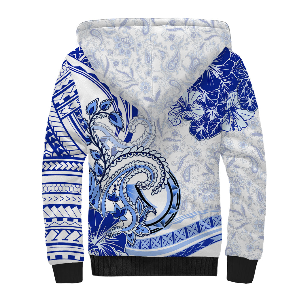 Polynesia Paisley Sherpa Hoodie Mix Navy Polynesian Pattern LT05 - Polynesian Pride