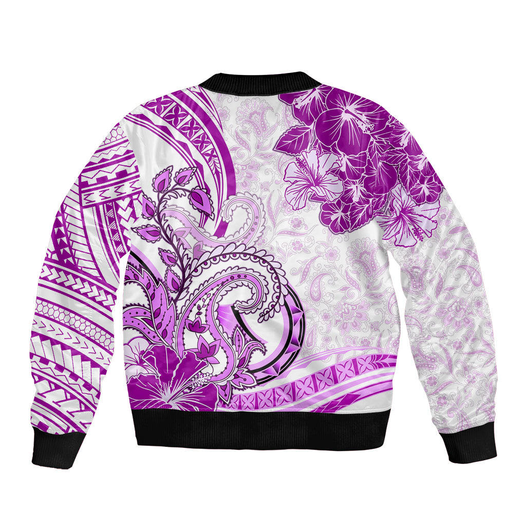 Polynesia Paisley Bomber Jacket Mix Pink Polynesian Pattern LT05 - Polynesian Pride