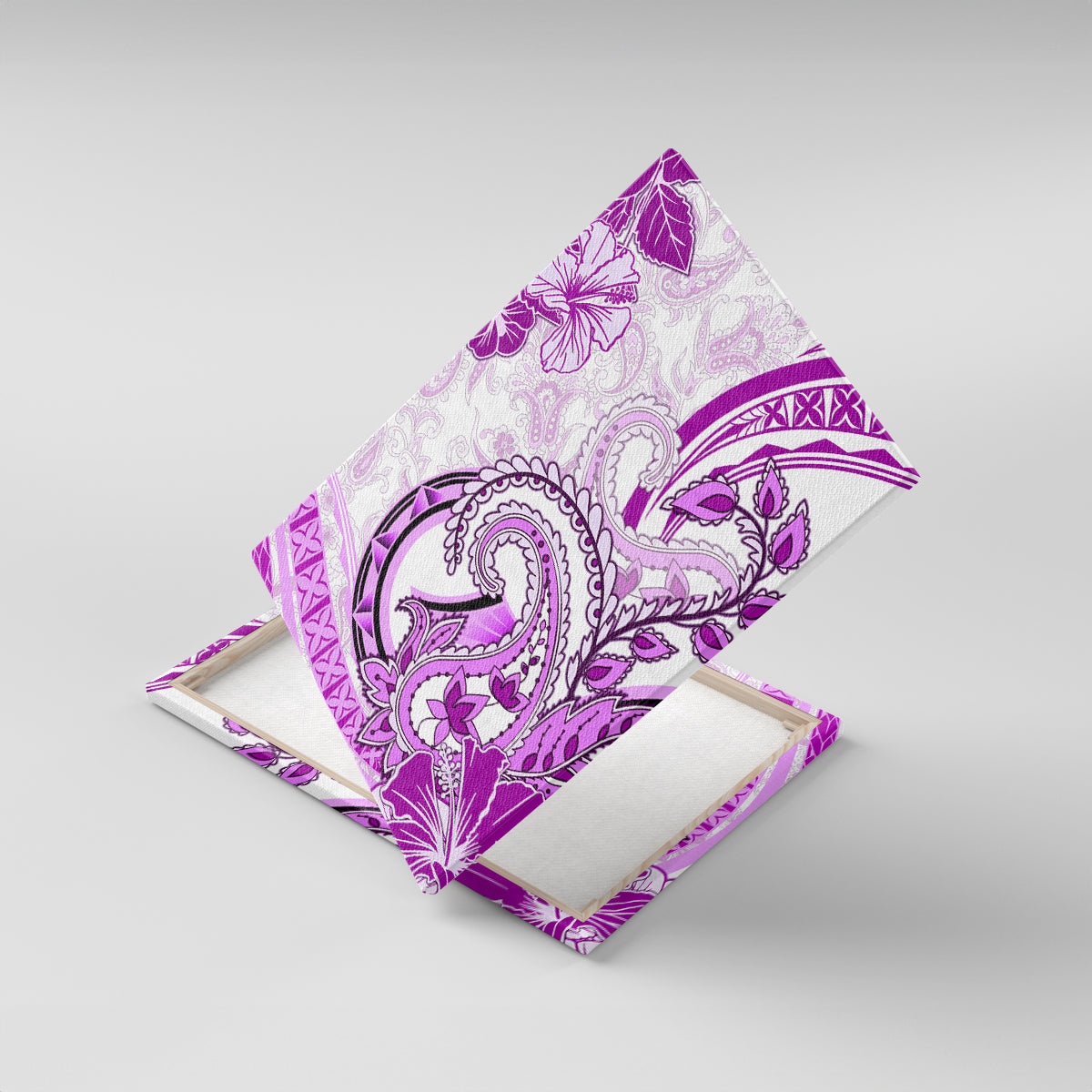 Polynesia Paisley Canvas Wall Art Mix Pink Polynesian Pattern