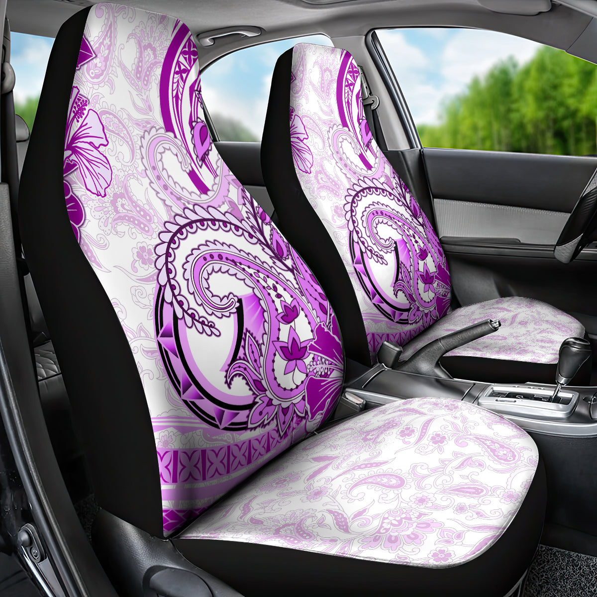 Polynesia Paisley Car Seat Cover Mix Pink Polynesian Pattern