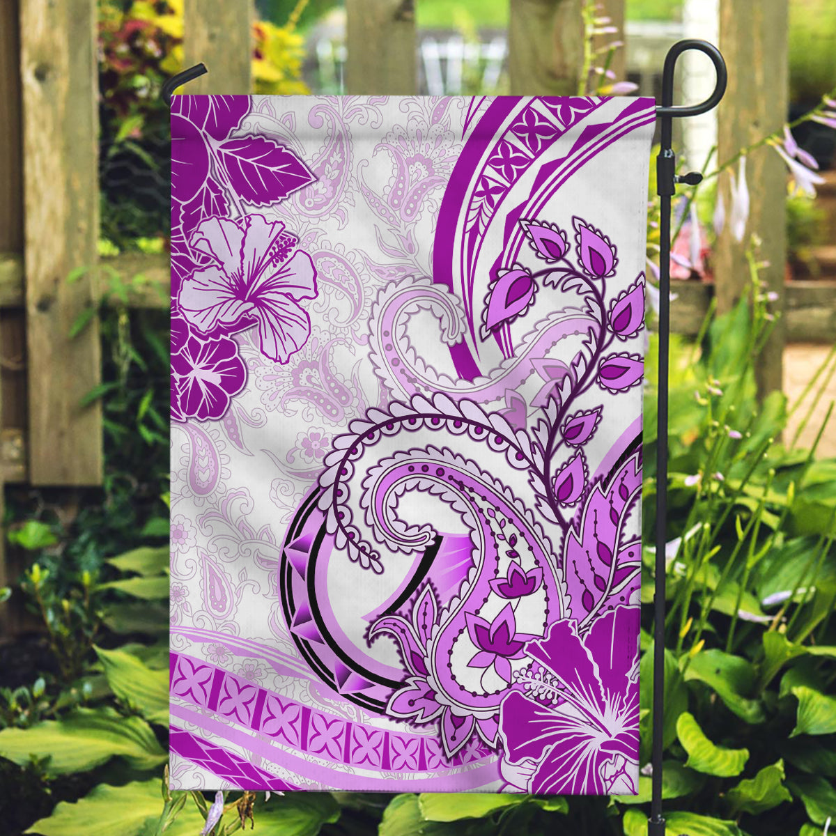 Polynesia Paisley Garden Flag Mix Pink Polynesian Pattern LT05 Garden Flag Pink - Polynesian Pride