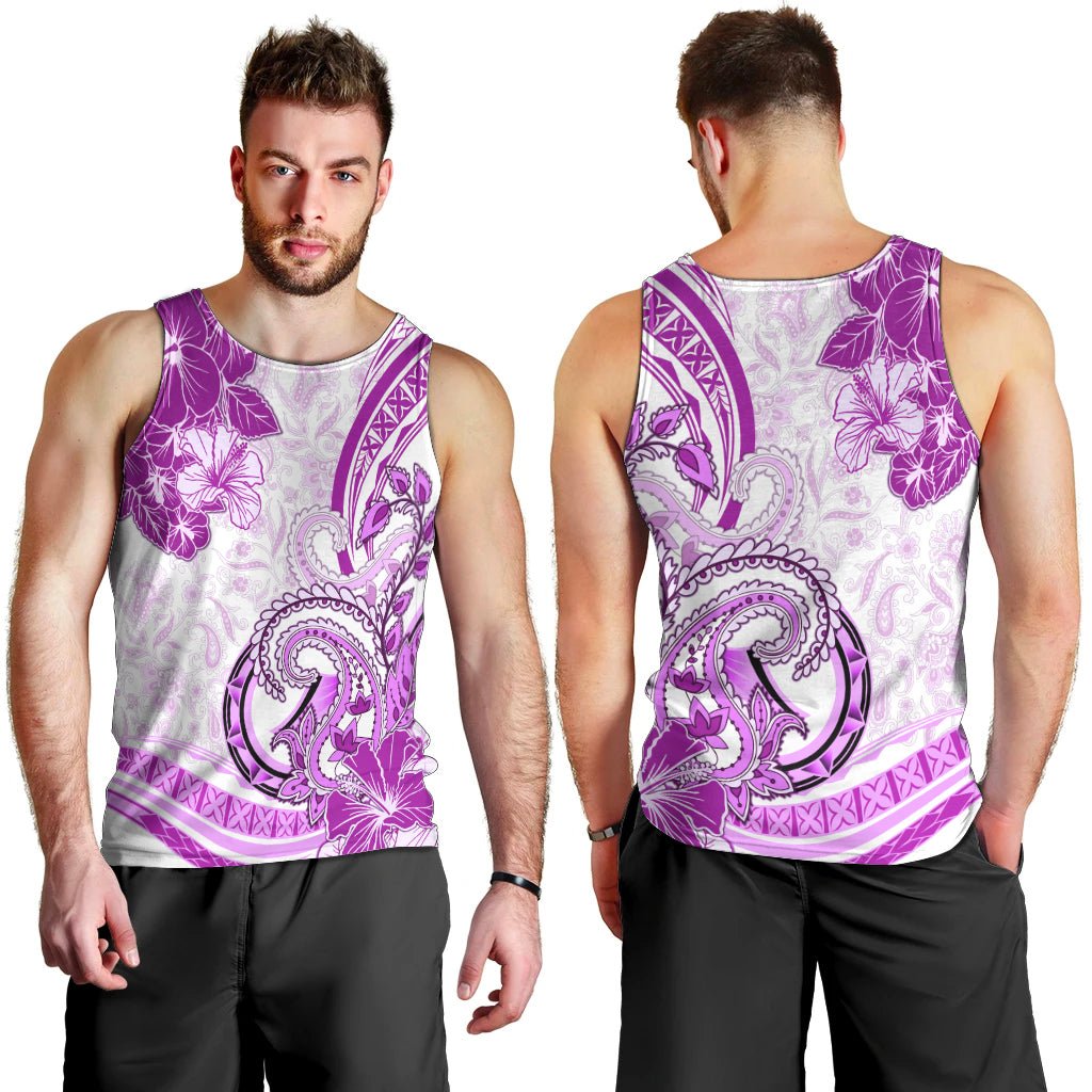 Polynesia Paisley Men Tank Top Mix Pink Polynesian Pattern LT05 - Polynesian Pride