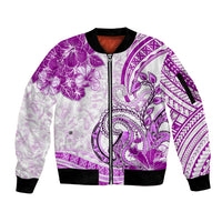 Polynesia Paisley Sleeve Zip Bomber Jacket Mix Pink Polynesian Pattern LT05 Unisex Pink - Polynesian Pride