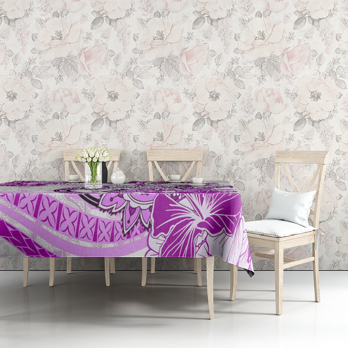 Polynesia Paisley Tablecloth Mix Pink Polynesian Pattern LT05 - Polynesian Pride