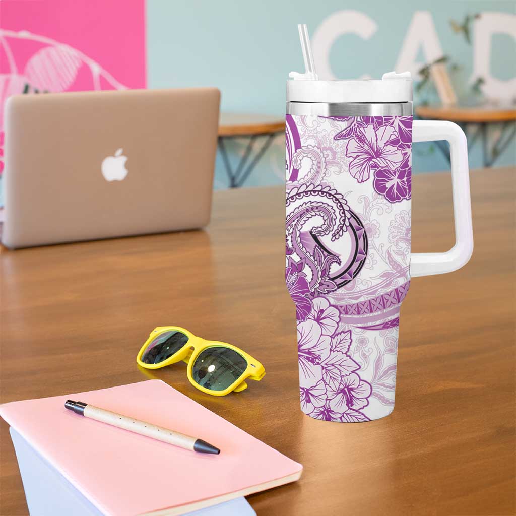 Polynesia Paisley Tumbler With Handle Mix Pink Polynesian Pattern