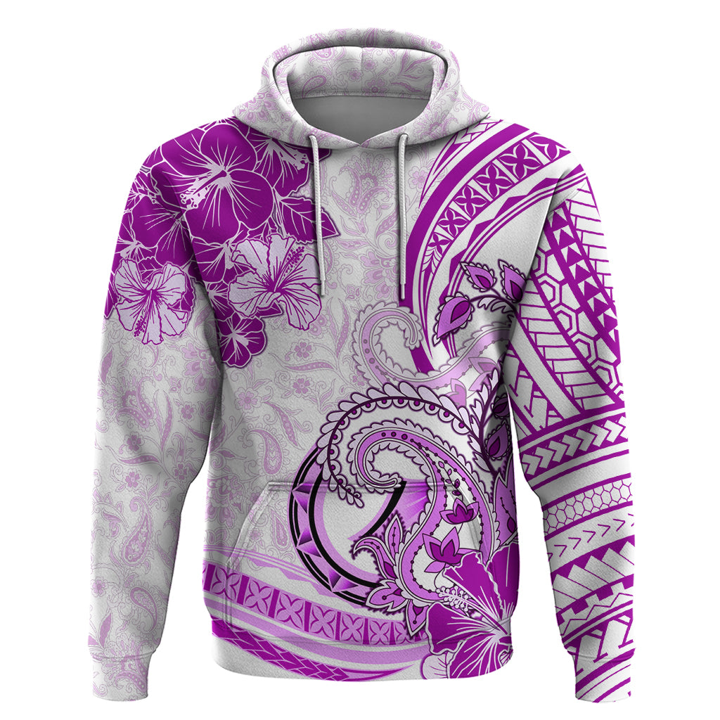 Polynesia Paisley Zip Hoodie Mix Pink Polynesian Pattern LT05 Pullover Hoodie Pink - Polynesian Pride