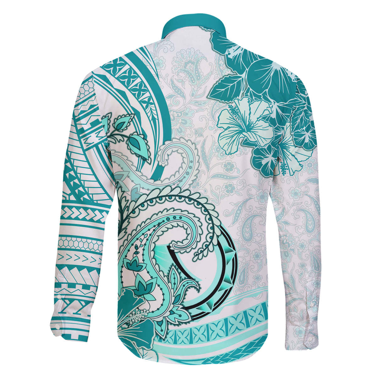 Polynesia Paisley Family Matching Short Sleeve Bodycon Dress and Hawaiian Shirt Mix Teal Polynesian Pattern LT05 - Polynesian Pride