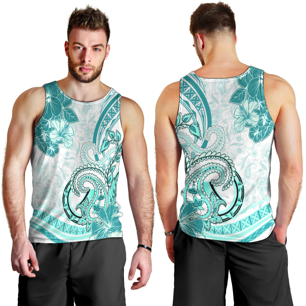 Polynesia Paisley Men Tank Top Mix Teal Polynesian Pattern LT05 - Polynesian Pride
