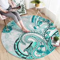 Polynesia Paisley Round Carpet Mix Teal Polynesian Pattern LT05 - Polynesian Pride