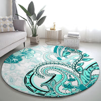 Polynesia Paisley Round Carpet Mix Teal Polynesian Pattern LT05 - Polynesian Pride