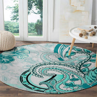 Polynesia Paisley Round Carpet Mix Teal Polynesian Pattern LT05 - Polynesian Pride