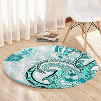 Polynesia Paisley Round Carpet Mix Teal Polynesian Pattern LT05 - Polynesian Pride
