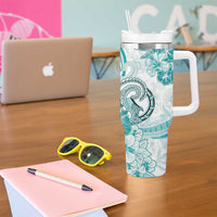 Polynesia Paisley Tumbler With Handle Mix Teal Polynesian Pattern