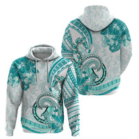 Polynesia Paisley Zip Hoodie Mix Teal Polynesian Pattern LT05 - Polynesian Pride