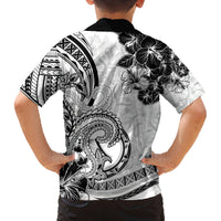 Polynesia Paisley Family Matching Long Sleeve Bodycon Dress and Hawaiian Shirt Mix White Polynesian Pattern LT05 - Polynesian Pride