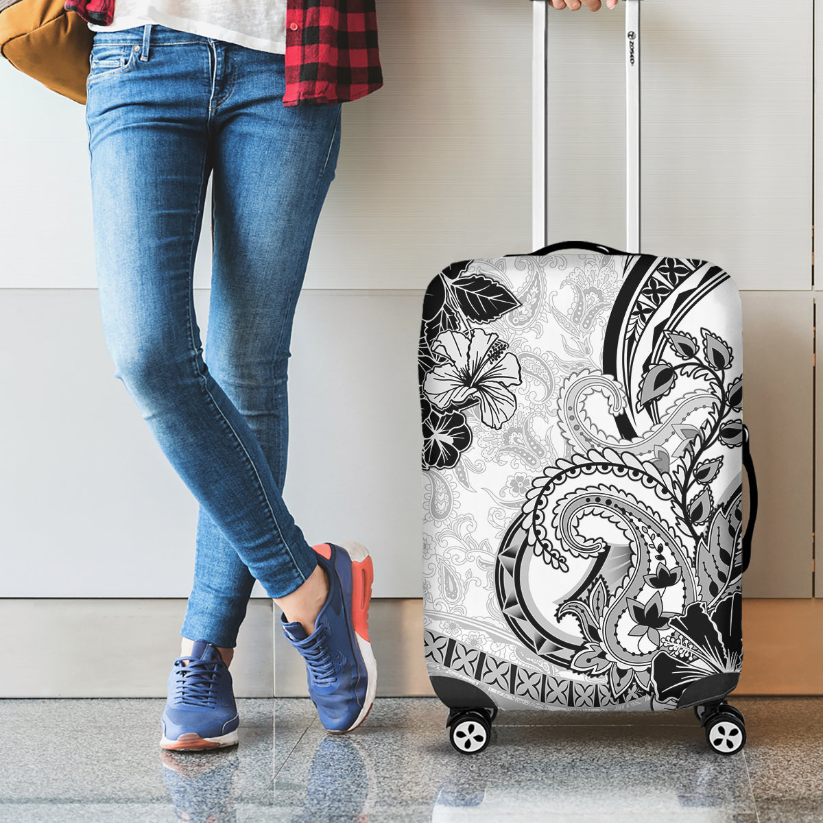 Polynesia Paisley Luggage Cover Mix White Polynesian Pattern LT05 - Polynesian Pride