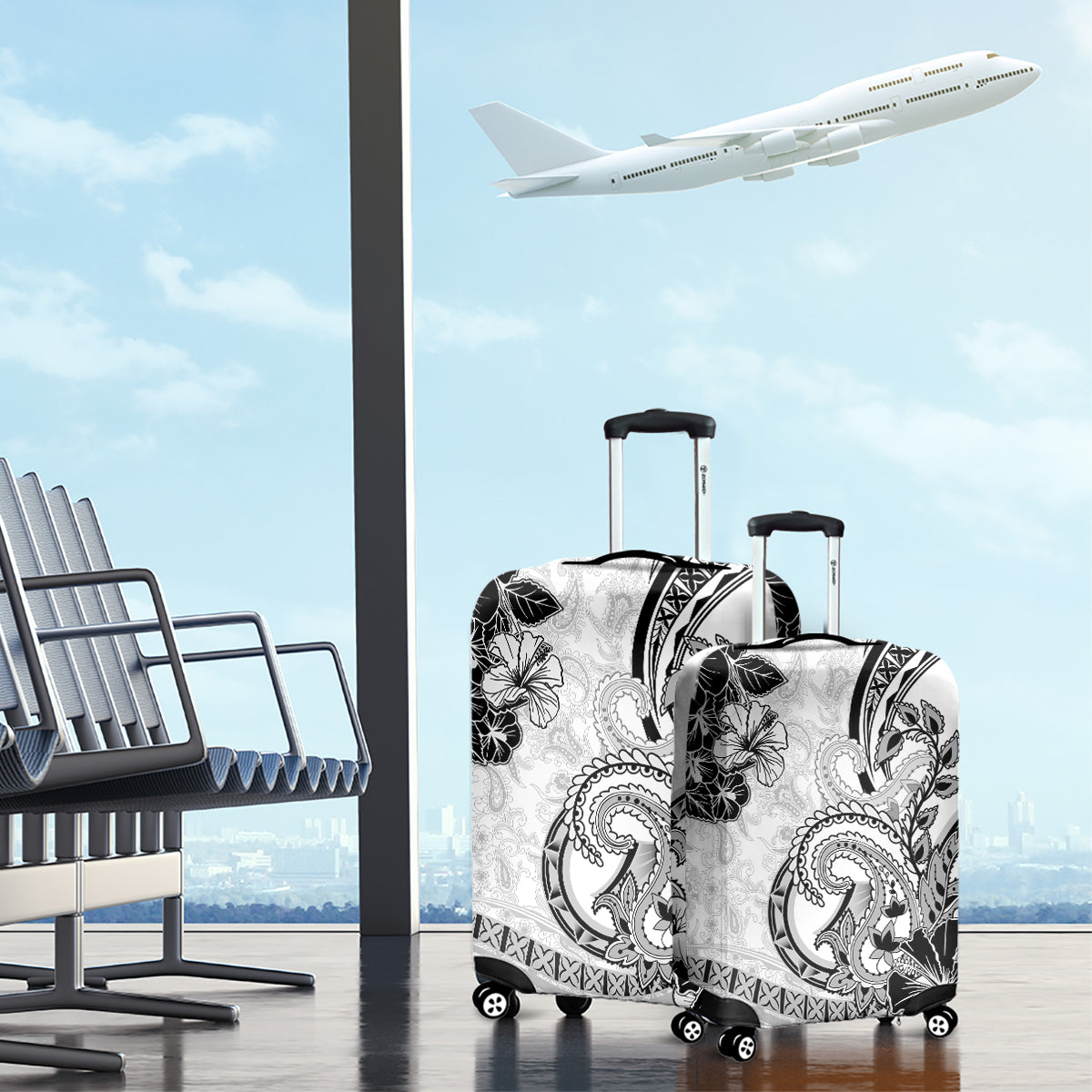Polynesia Paisley Luggage Cover Mix White Polynesian Pattern LT05 - Polynesian Pride