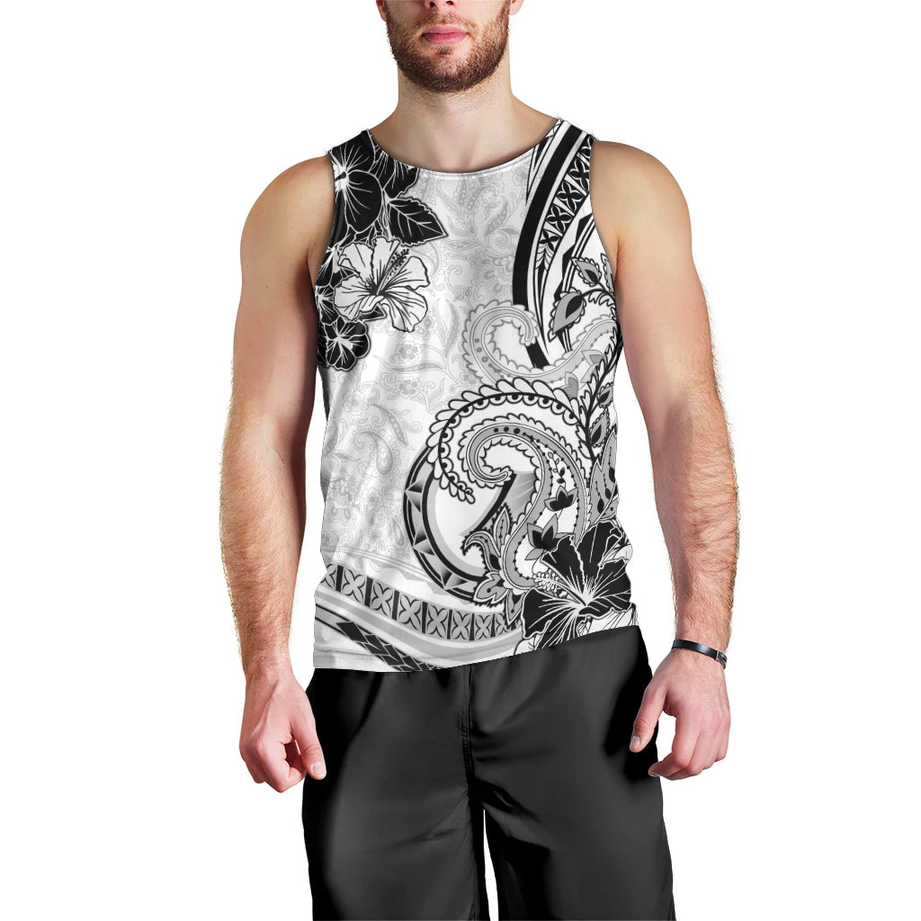 Polynesia Paisley Men Tank Top Mix White Polynesian Pattern LT05 - Polynesian Pride
