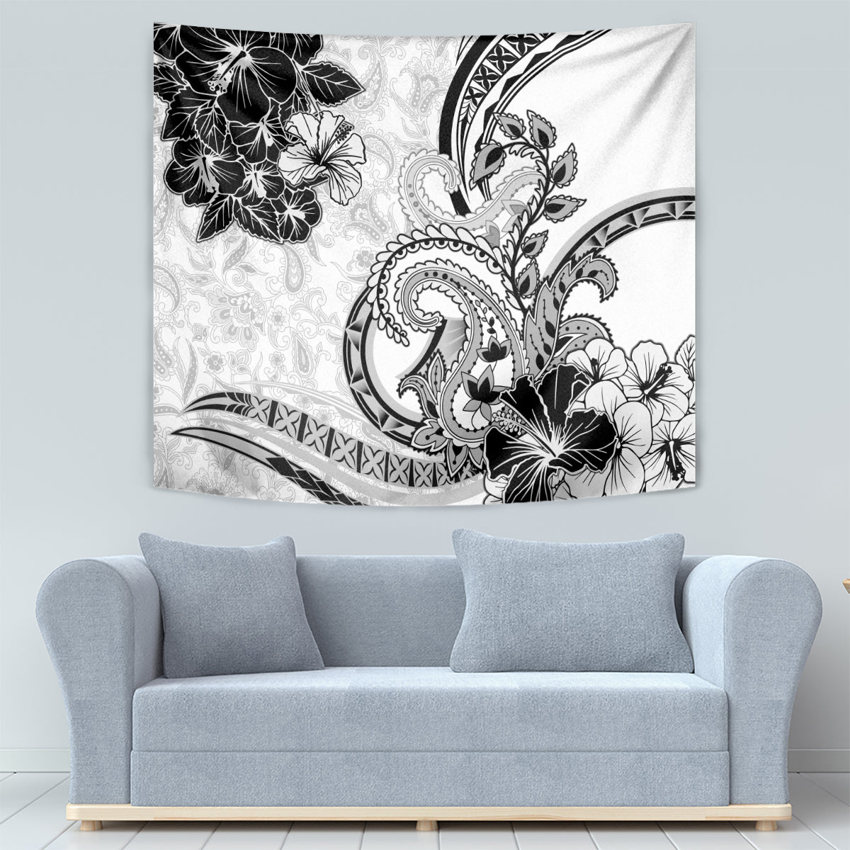 Polynesia Paisley Tapestry Mix White Polynesian Pattern LT05 - Polynesian Pride